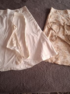 Lands' End White and Tan Floral Skirts
